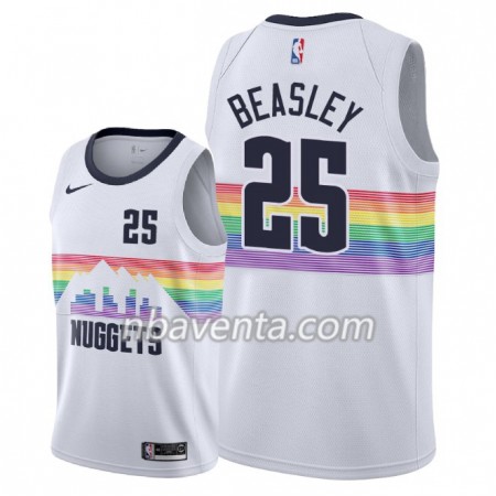 Camiseta Hombre Denver Nuggets Malik Beasley 25 2018-19 Nike City Edition Blanco Swingman